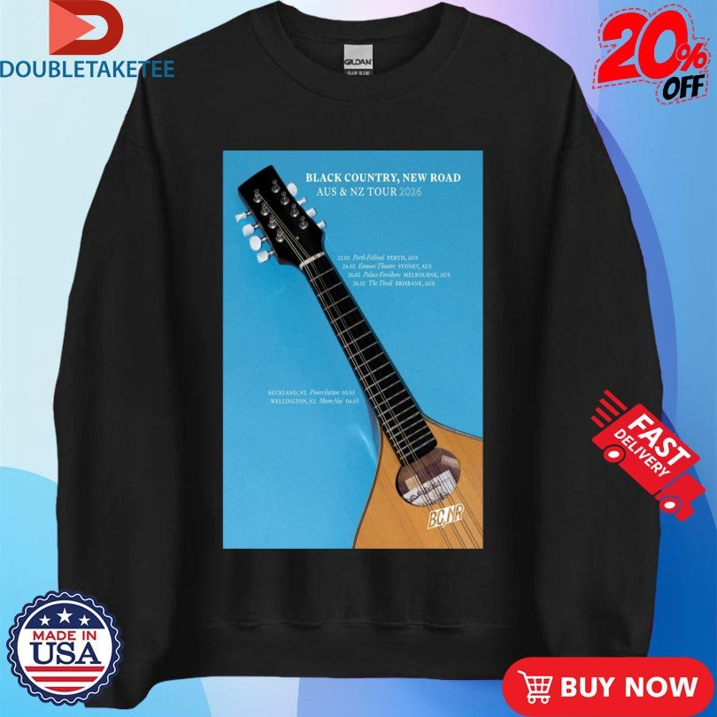 Official Black Country New Road AU NZ Tour 2026 Guitar Shirts