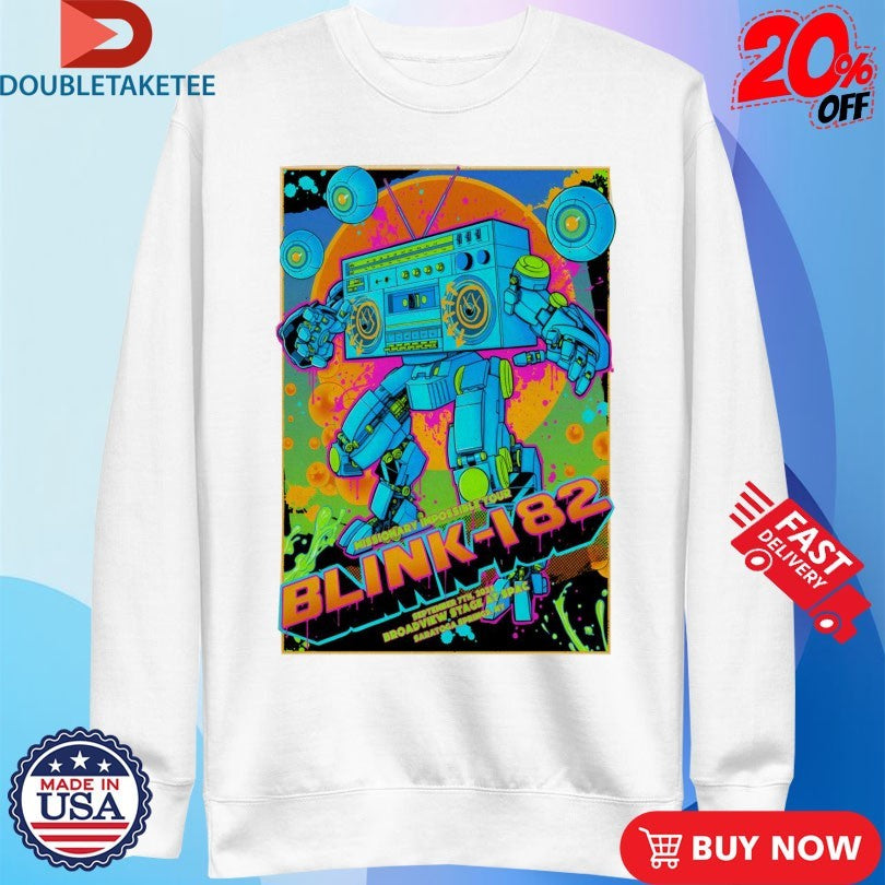 Official Blink 182 Broadview Stage at SPAC Saratoga Springs NY Sept 7 2025 Radio Robot Shirts