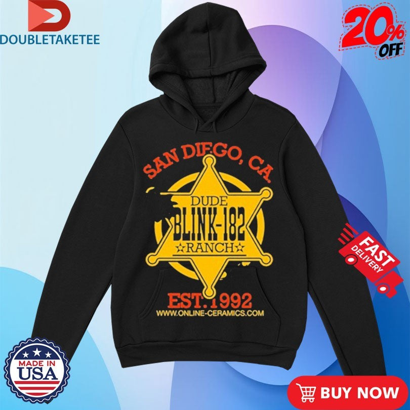 Official Blink-182 Dude Ranch San Diego CA Est 1992 Shirts