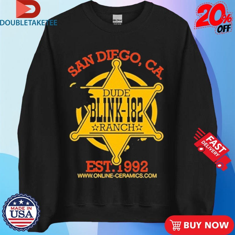 Official Blink-182 Dude Ranch San Diego CA Est 1992 Shirts
