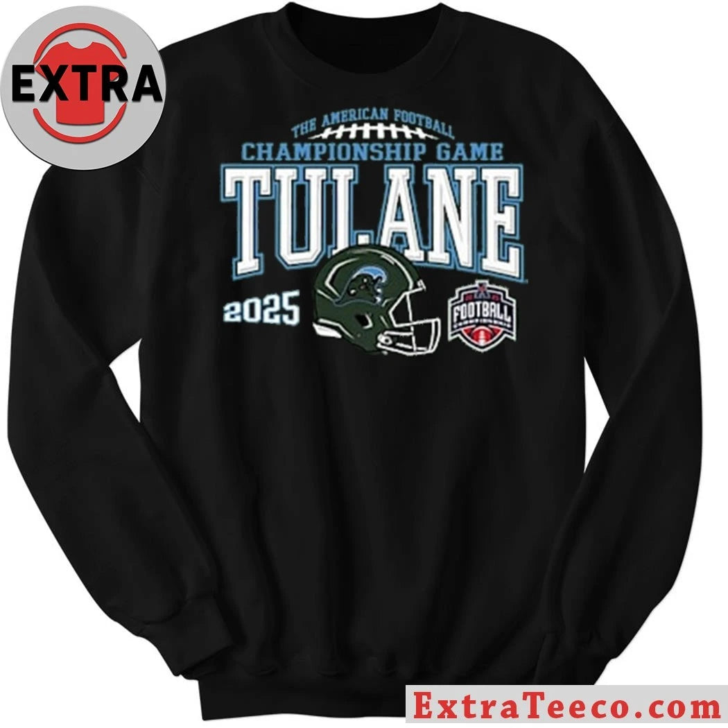 Official Blue 84 Tulane Green Wave Green ACC Football Championship Bound Helmet Shirt
