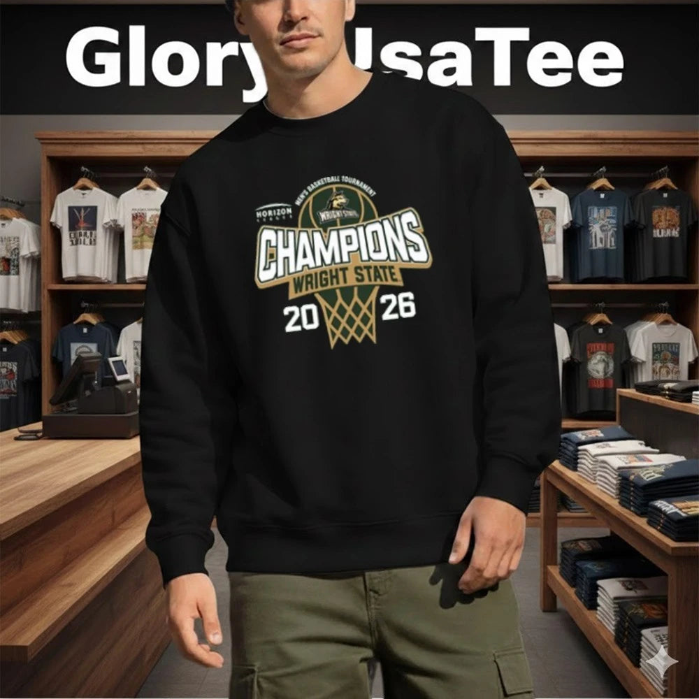 Official Blue 84 Wright State Raiders Green 2026 Horizon League Men’s Basketball Tournament Champions Shirt
