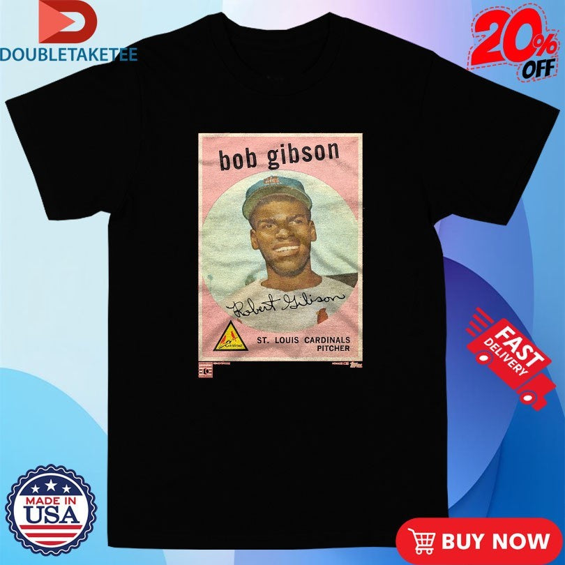 Official Bob Gibson 1959 Topps Baseball St. Louis Cardinals Pitcher Shirts