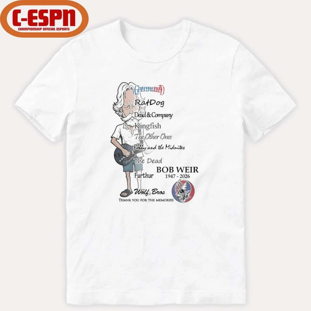 Official Bobby Weir 1947-2026 Grateful Dead Wolf Bros Shirt
