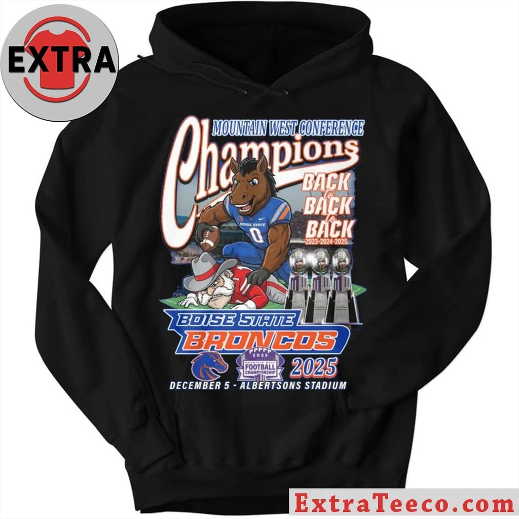 Official Boise State Broncos win the Mountain West Conference football Championship Back2Back 2025 December 5 Albertsons Stadium Shirt