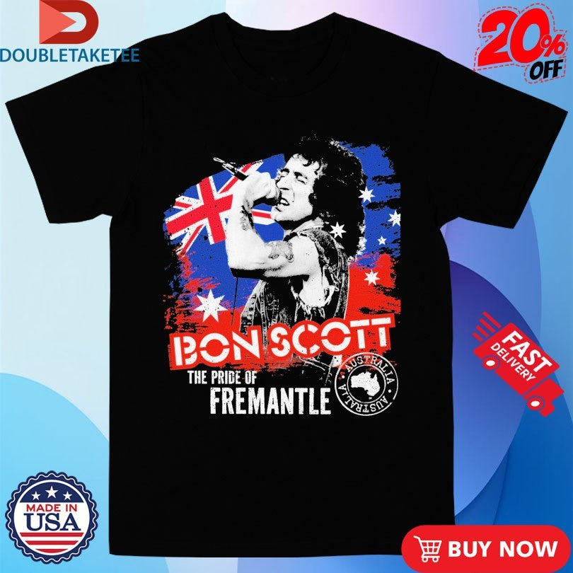 Official Bon Scott The Pride Of Fremantle Australia Stamp Shirts