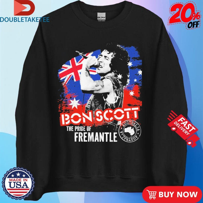 Official Bon Scott The Pride Of Fremantle Australia Stamp Shirts