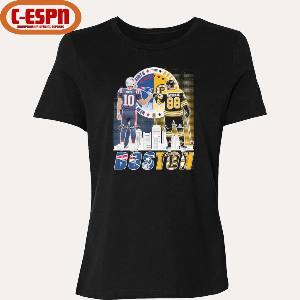 Official Boston Sports Teams Drake Maye And David Pastrnak Shirt