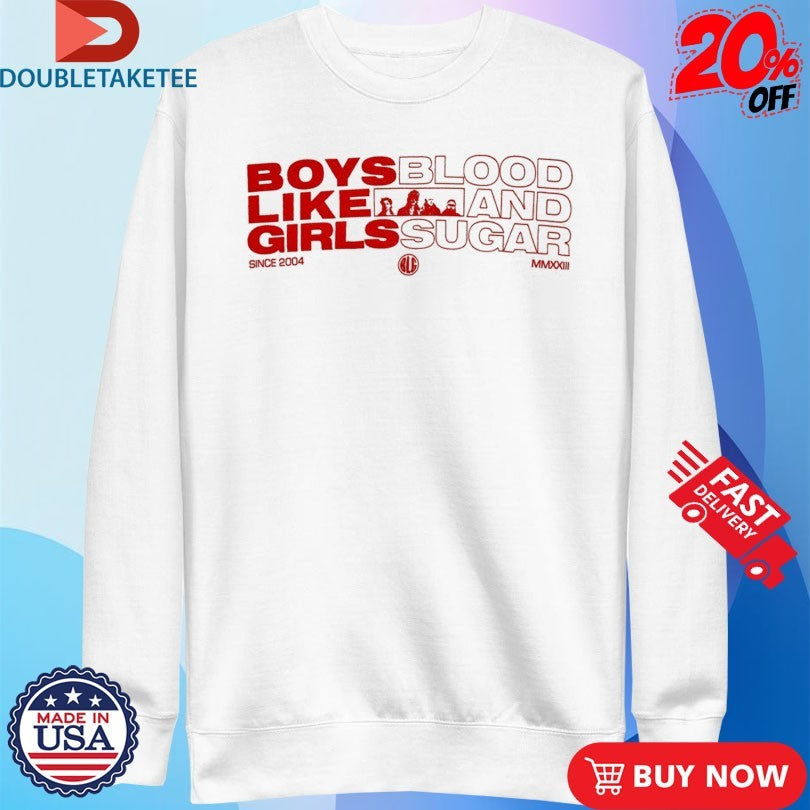 Official Boys Like Girls Blood And Sugar Since 2004 Text Block Shirts