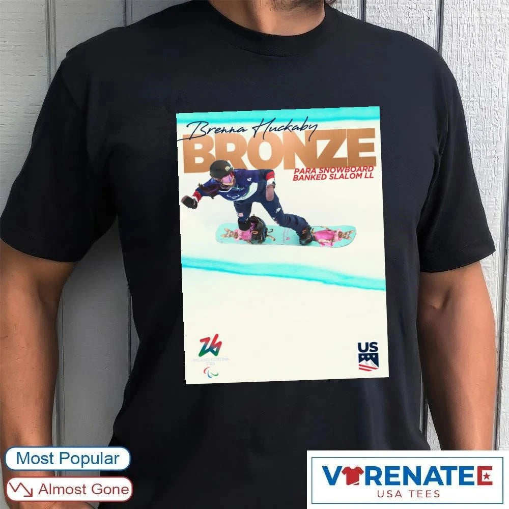 Official Brenna Huckaby Bronze Medal Para Snowboard Banked Slalom LL Poster T-Shirt