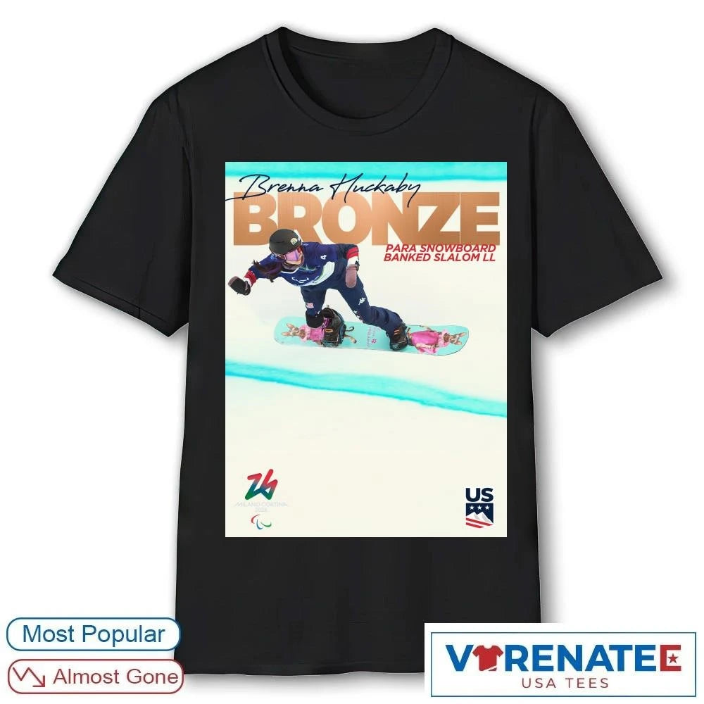 Official Brenna Huckaby Bronze Medal Para Snowboard Banked Slalom LL Poster T-Shirt