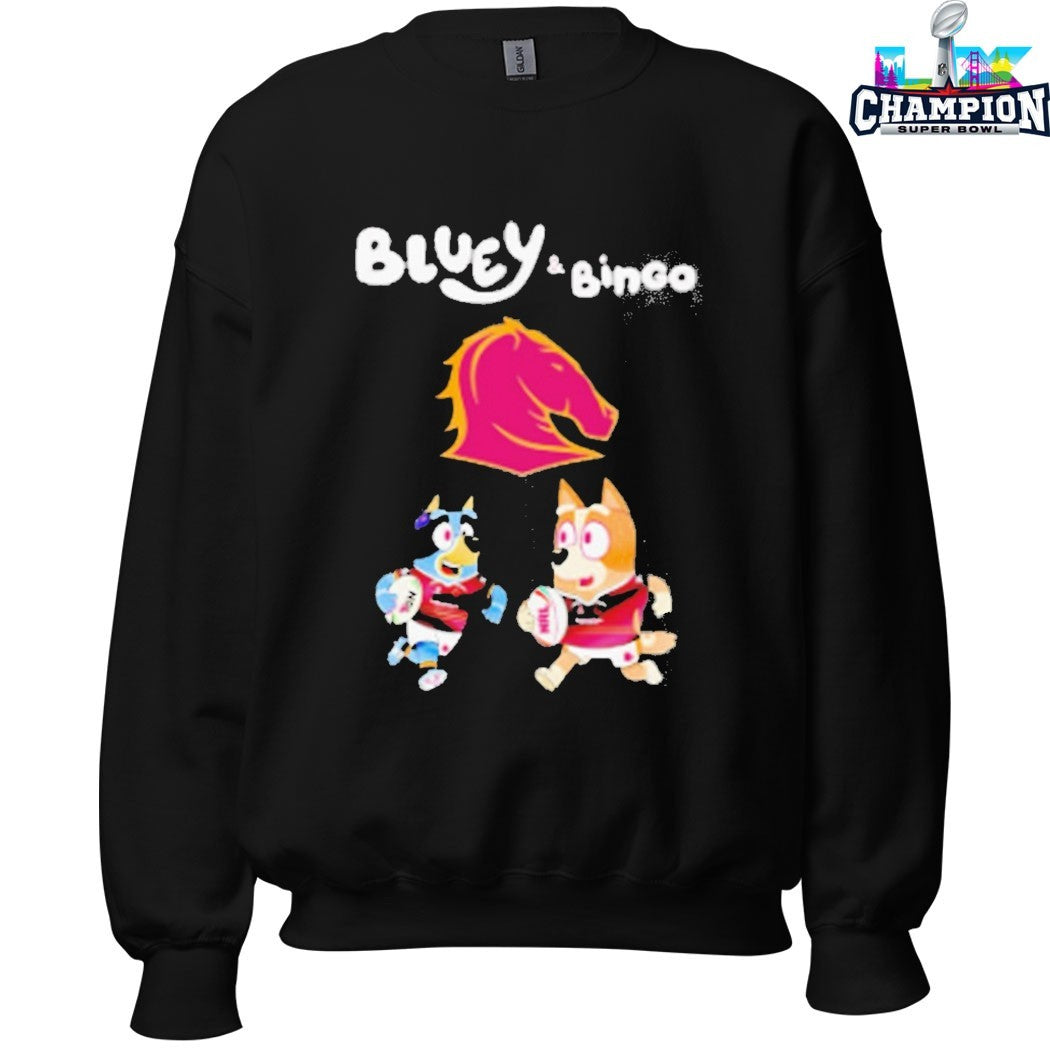 Official Brisbane Broncos Bluey And Bingo T-shirts