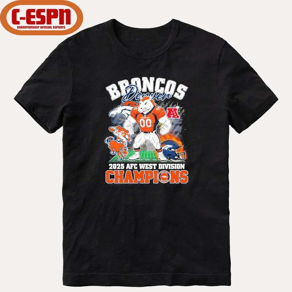 Official Broncos Mascot 2025 AFC West Champions Shirt