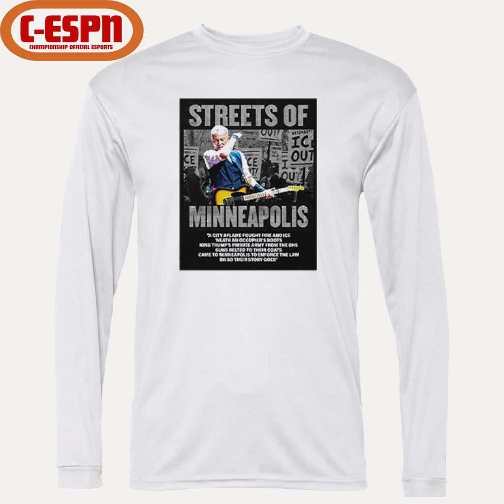 Official Bruce Springsteen Streets Of Minneapolis Anti ICE Shirt