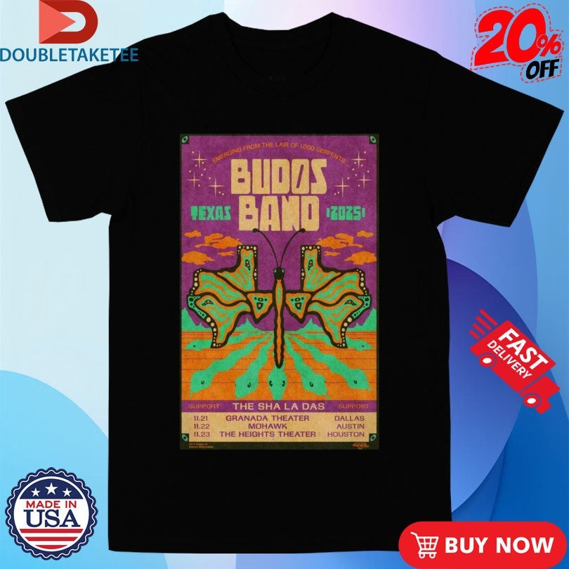 Official Budos The Sha La Das Tour Texas 2025 Shirts