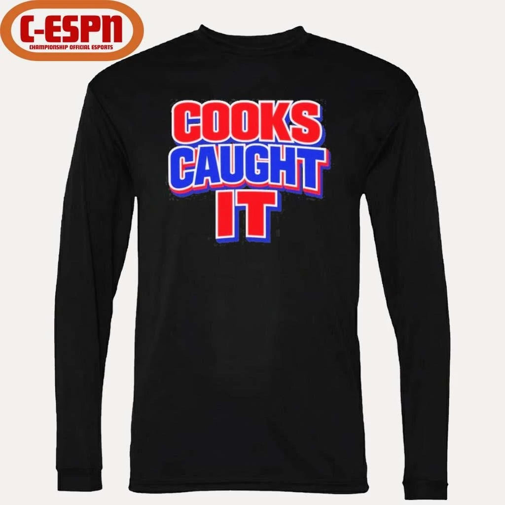 Official Buffalo Cooks Caught It Bold Red Blue T-Shirt