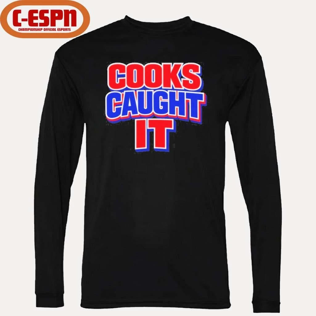 Official Buffalo Cooks Caught It Bold Red Blue T-Shirt