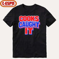 Official Buffalo Cooks Caught It Bold Red Blue T-Shirt