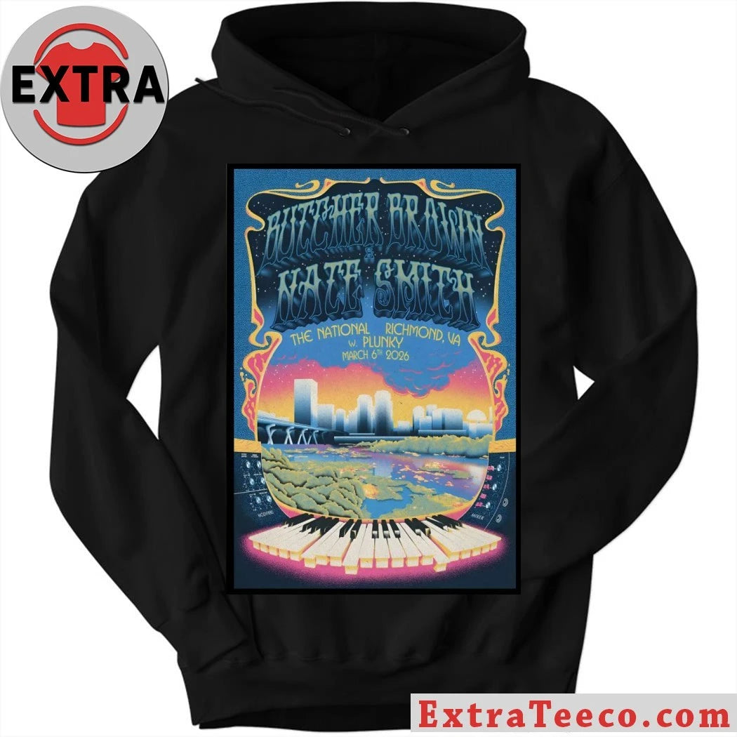 Official Butcher Brown And Nate Smith The National in Richmond VA Mar 6 2026 Poster T-Shirt