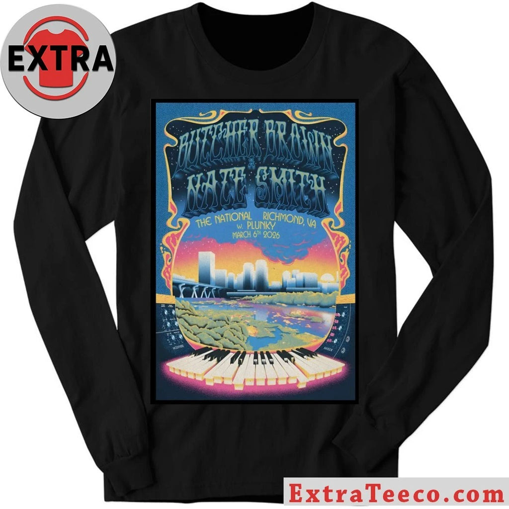 Official Butcher Brown And Nate Smith The National in Richmond VA Mar 6 2026 Poster T-Shirt
