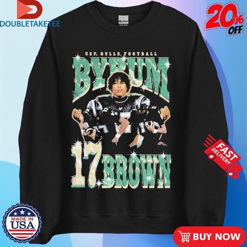 Official Byrum Brown South Florida Bulls USF Bulls Football Player #17 Shirts