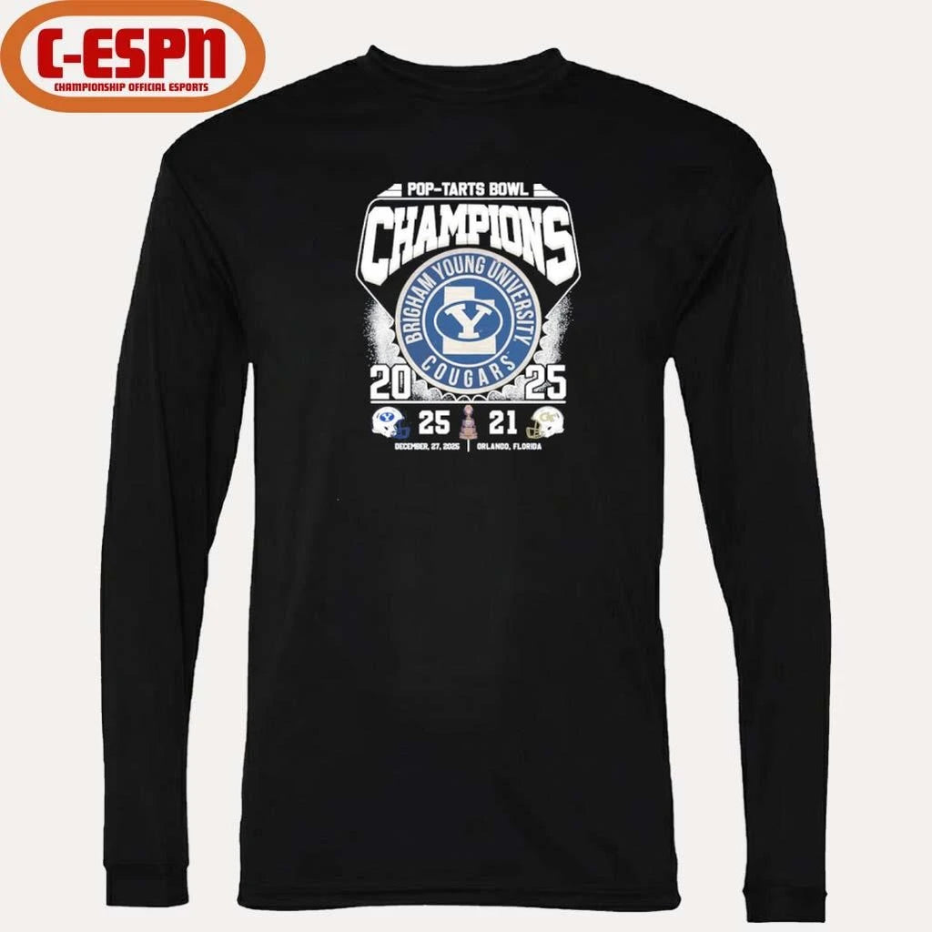 Official Byu Cougars 2025 Pop-Tarts Bowl Champions Vintage Shirt