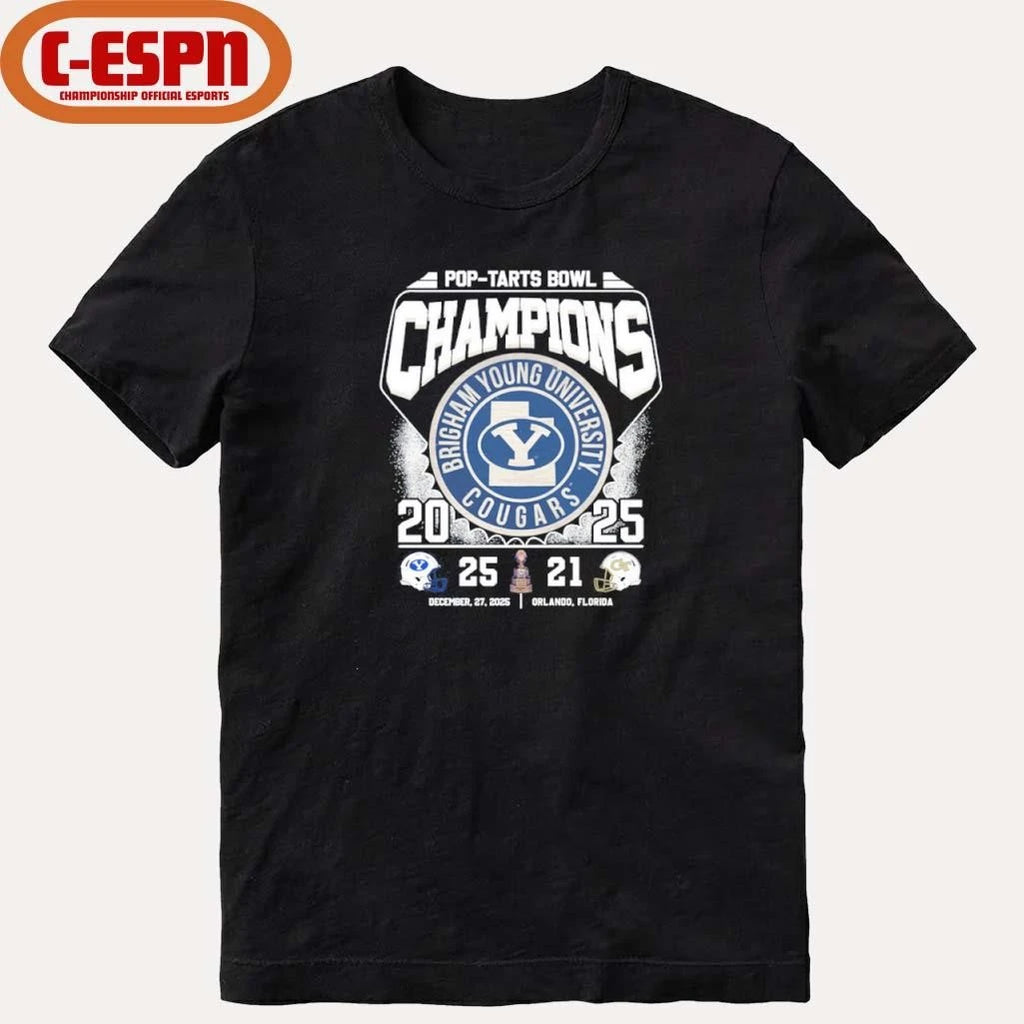 Official Byu Cougars 2025 Pop-Tarts Bowl Champions Vintage Shirt