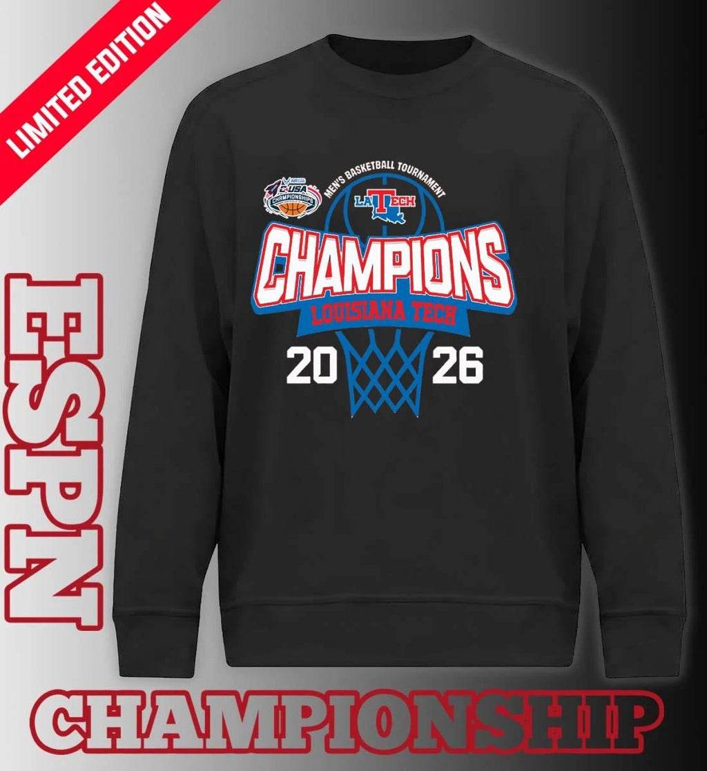 Official C-USA Men’s Basketball Tournament 2026 Champions Louisiana Tech Bulldogs T-Shirt