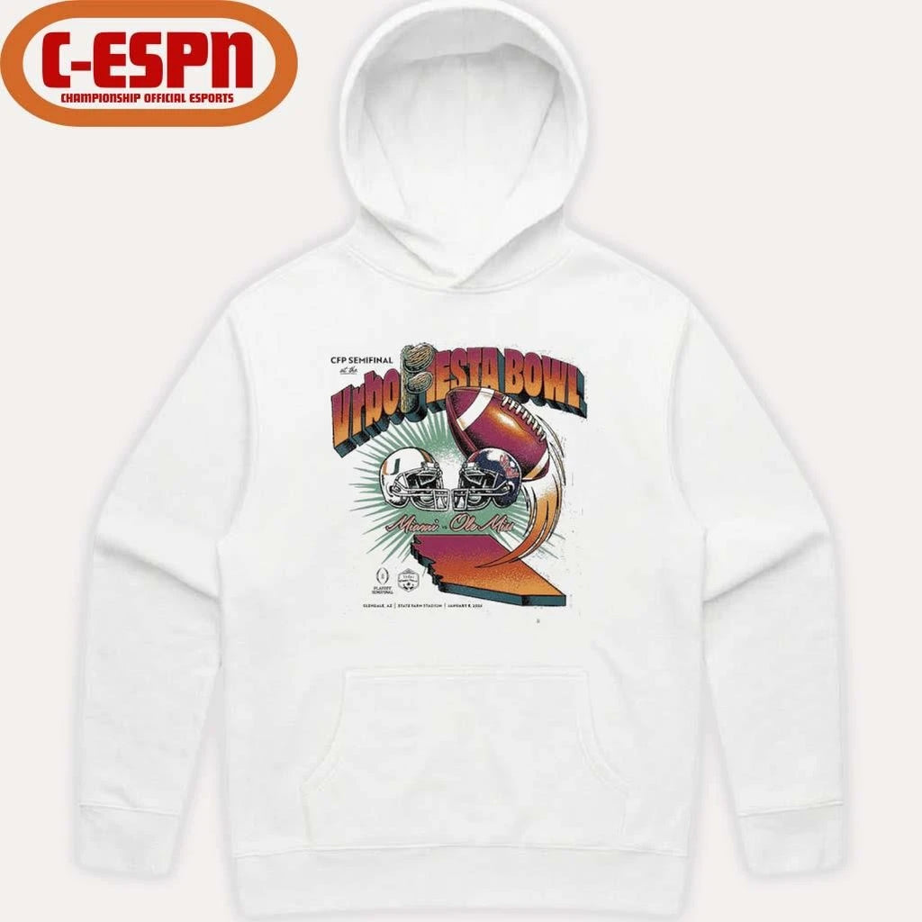 Official CFP 2026 Fiesta Bowl Matchup T-Shirt Ole Miss Vs Miami