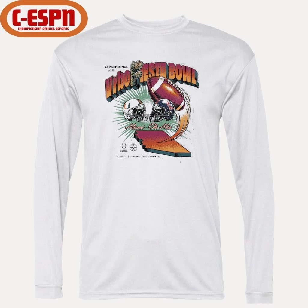 Official CFP 2026 Fiesta Bowl Matchup T-Shirt Ole Miss Vs Miami