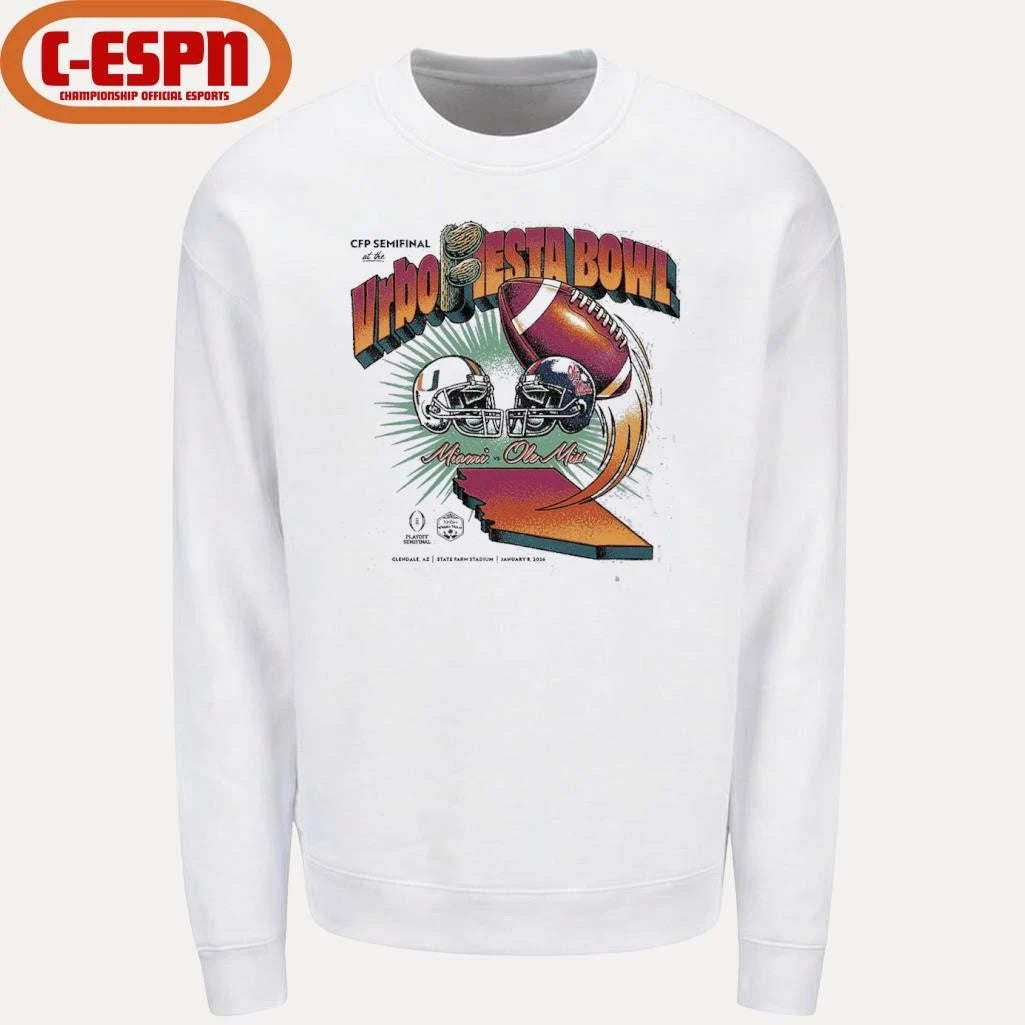 Official CFP 2026 Fiesta Bowl Matchup T-Shirt Ole Miss Vs Miami