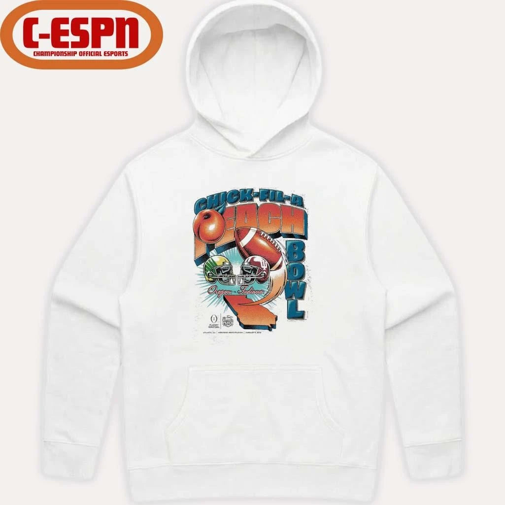 Official CFP 2026 Peach Bowl Matchup T-Shirt Oregon Vs Indiana