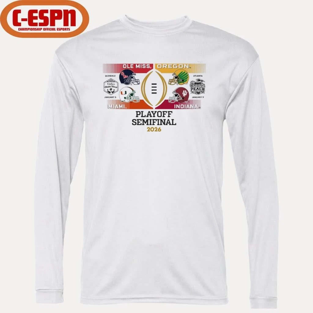 Official CFP Semifinal Four Team Bracket Shirt