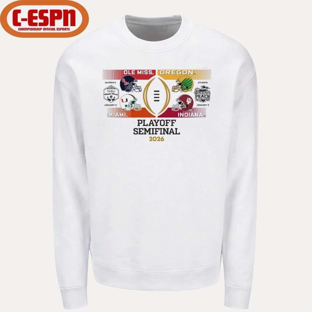 Official CFP Semifinal Four Team Bracket Shirt