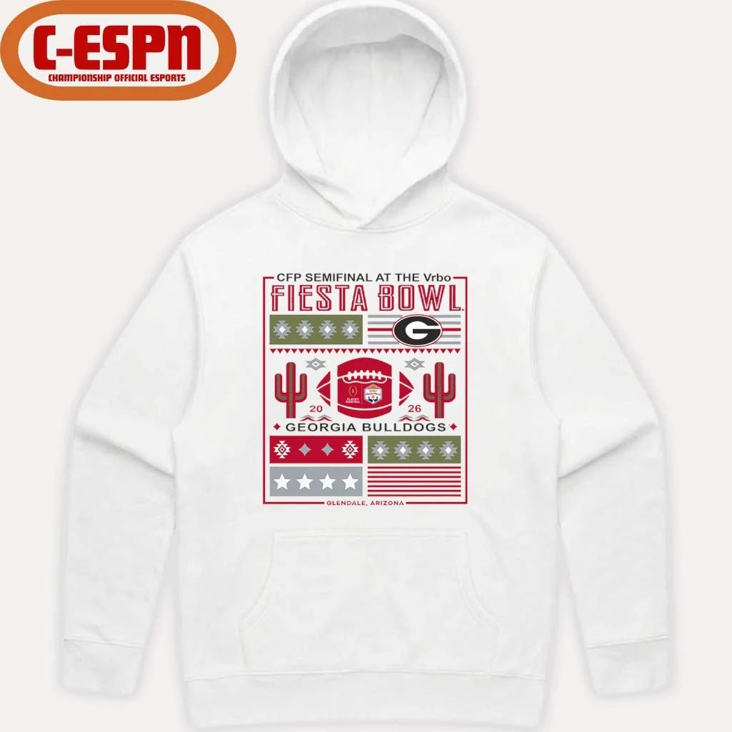 Official CFP Semifinal Vrbo Fiesta Bowl 2026 Georgia Bulldogs Retro Shirt