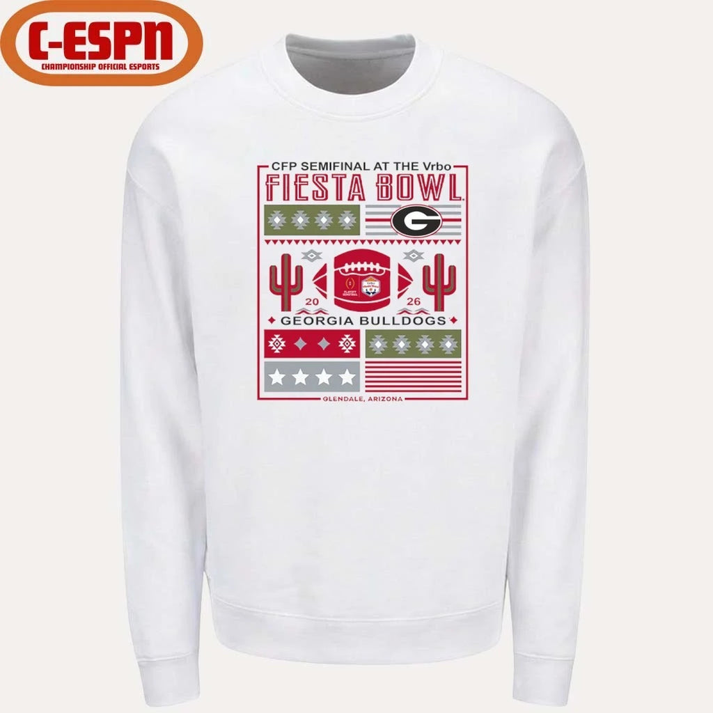 Official CFP Semifinal Vrbo Fiesta Bowl 2026 Georgia Bulldogs Retro Shirt