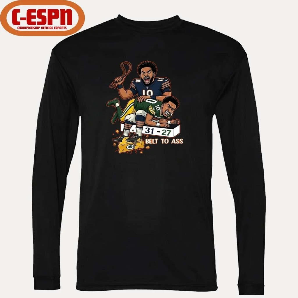 Official Caleb Williams Belt To Ass 31-27 Green Bay Packers T-Shirt