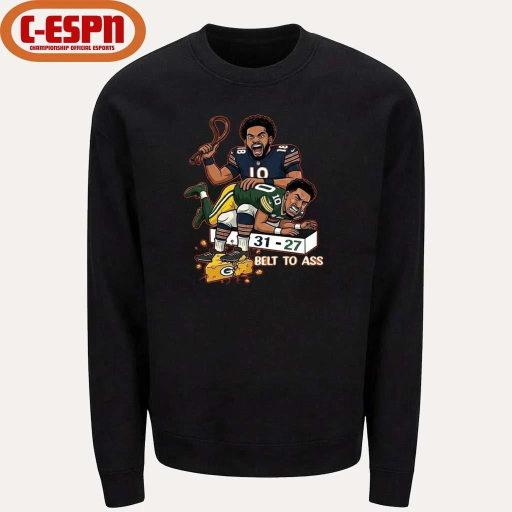 Official Caleb Williams Belt To Ass 31-27 Green Bay Packers T-Shirt