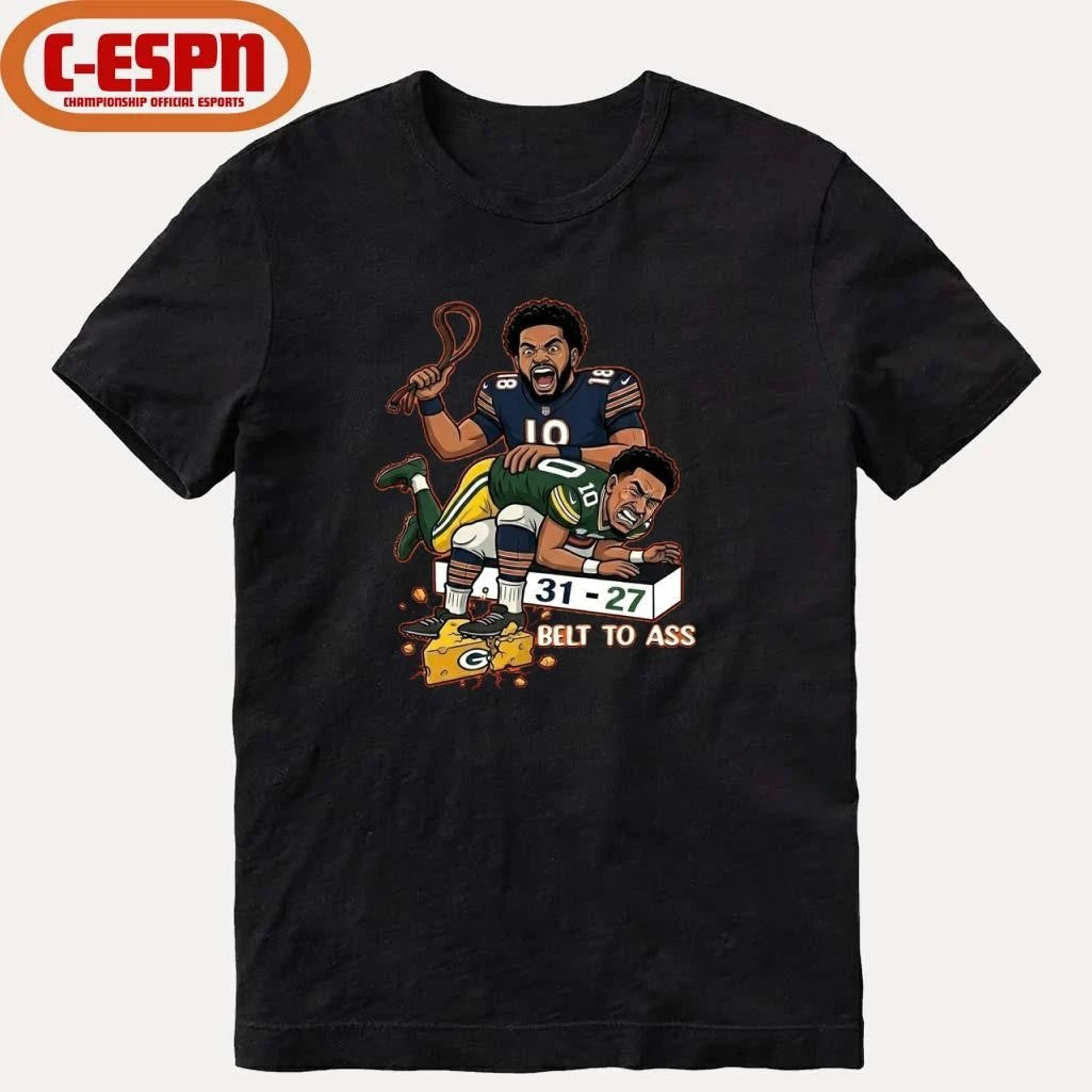 Official Caleb Williams Belt To Ass 31-27 Green Bay Packers T-Shirt