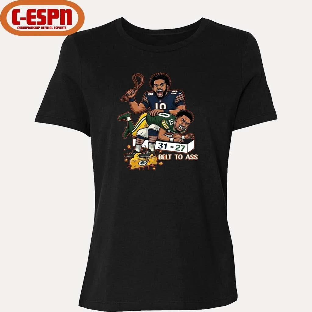 Official Caleb Williams Belt To Ass 31-27 Green Bay Packers T-Shirt