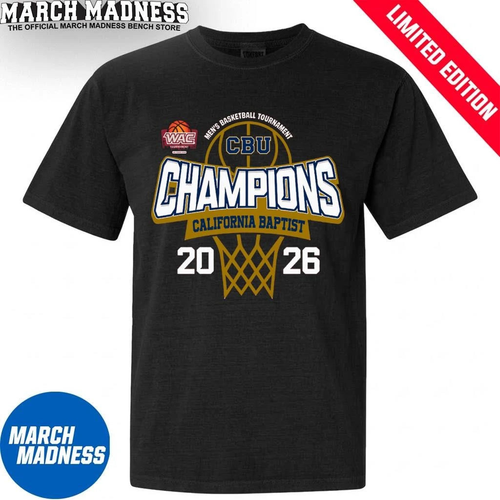 Official California Baptist Lancers 2026 WAC Men’s Basketball Tournament Champions Shirt