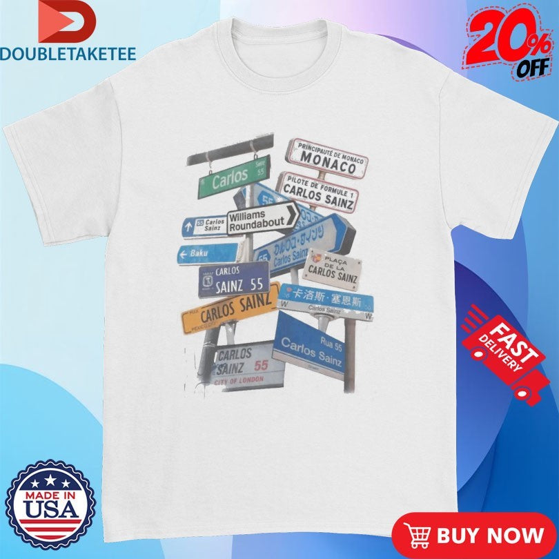 Official Carlos Sainz Jr. Signs Williams Roundabout F1 Shirts