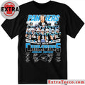 Official Carolina Panthers 2023-2025 NFC South Champions t-shirt featuring player images and signatures