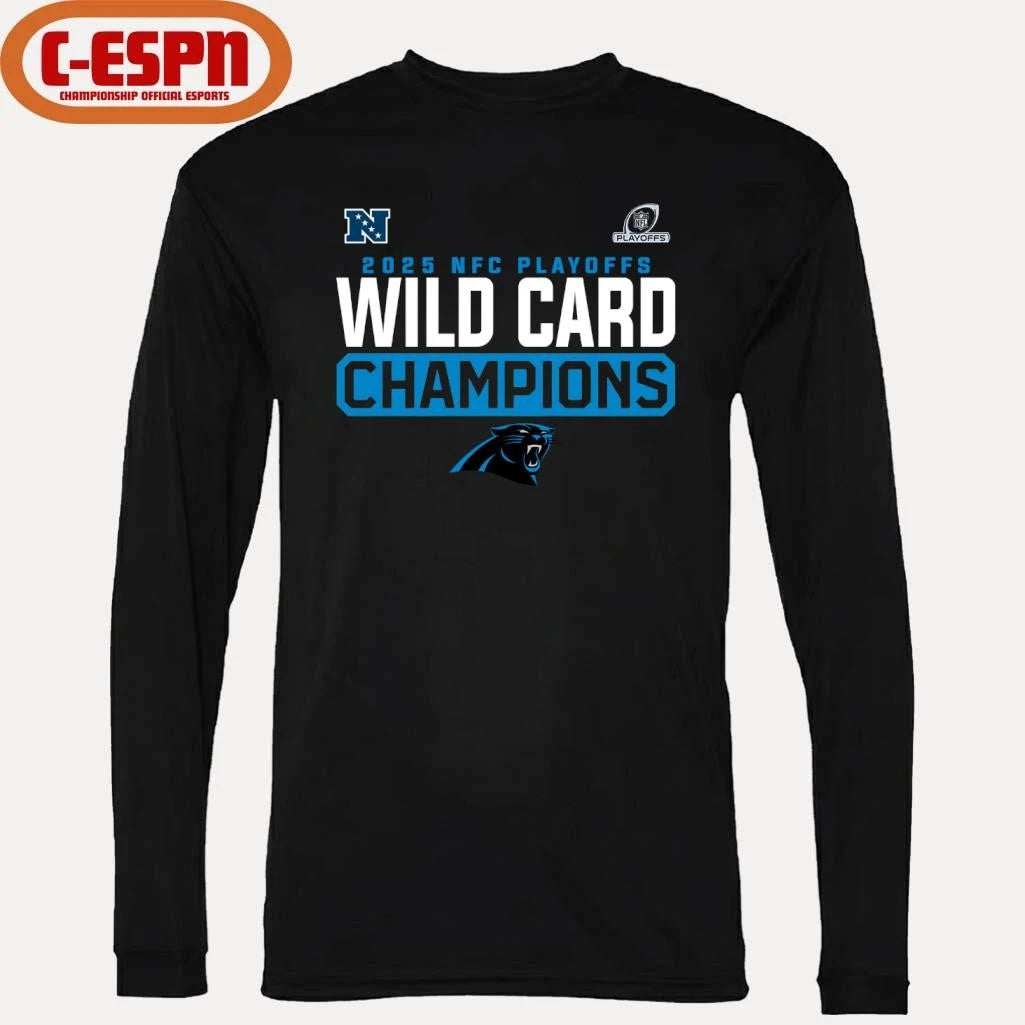 Official Carolina Panthers 2025-26 NFC Wild Card Playoffs Champions Shirt