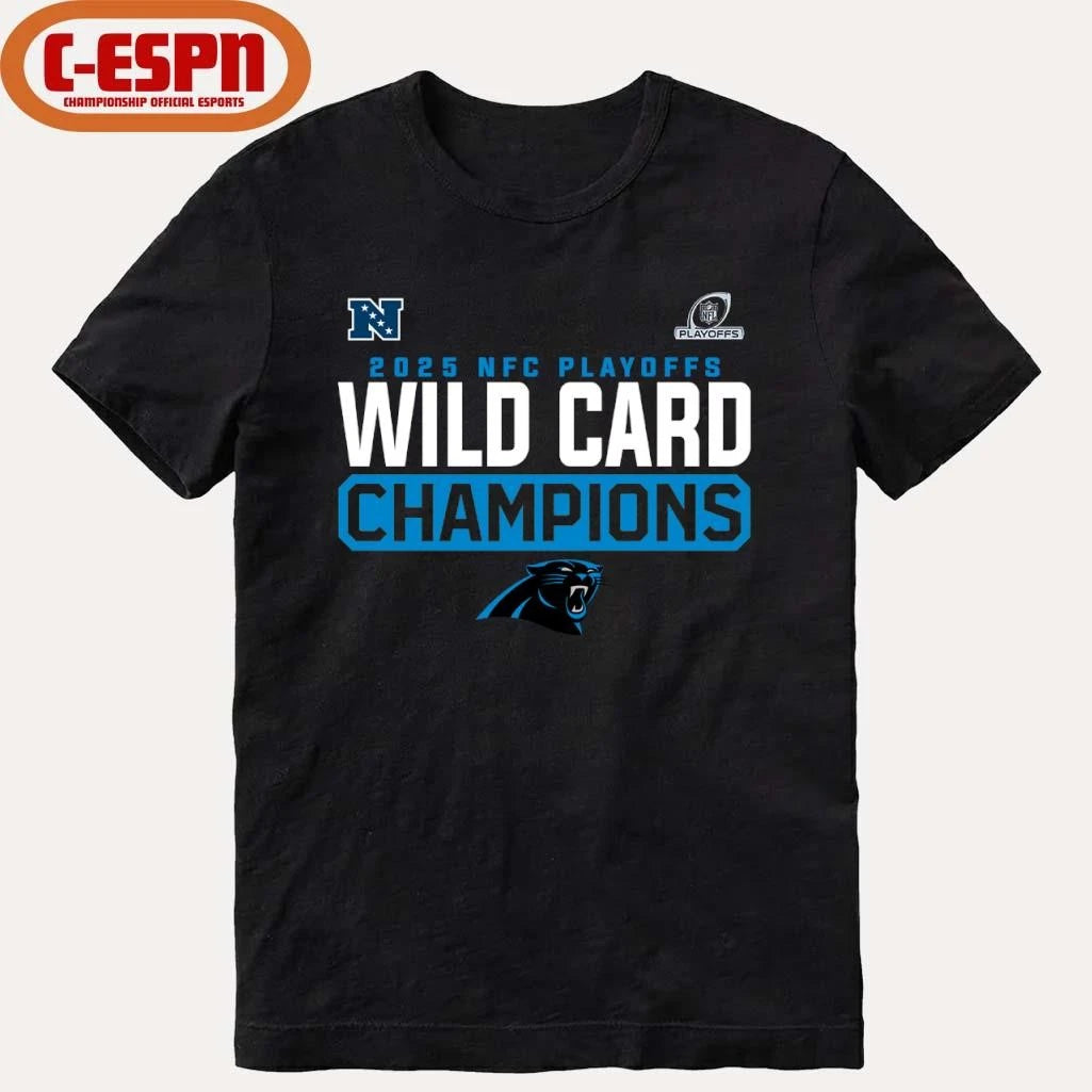 Official Carolina Panthers 2025-26 NFC Wild Card Playoffs Champions Shirt