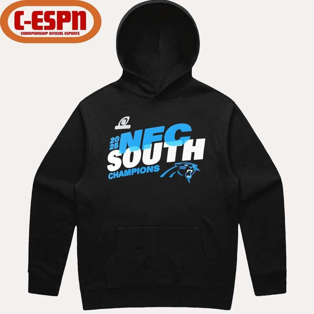 Official Carolina Panthers 2025 NFC South Division Champions Conquer T-Shirt