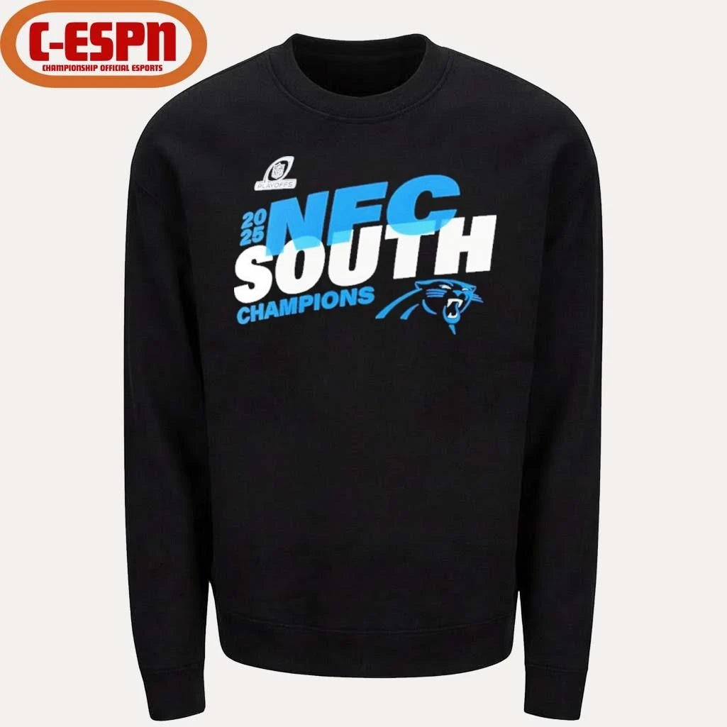 Official Carolina Panthers 2025 NFC South Division Champions Conquer T-Shirt