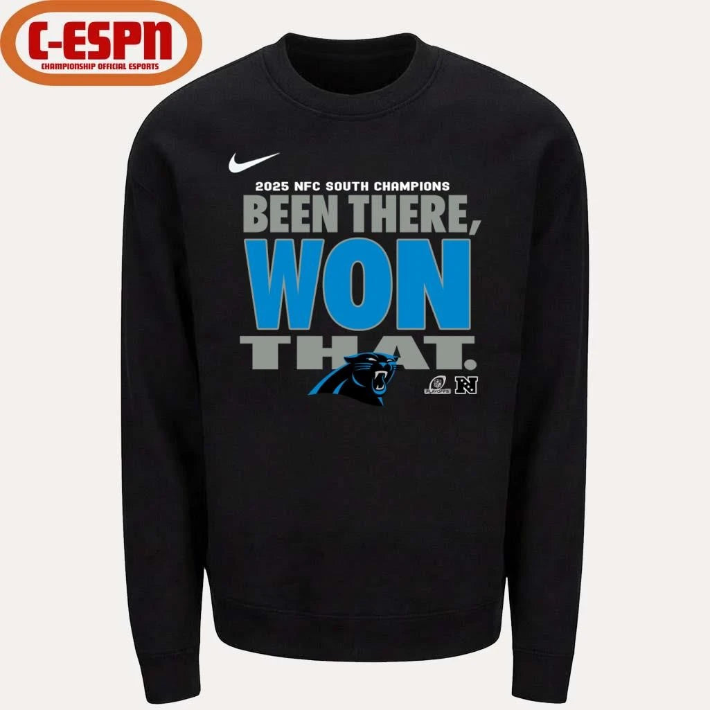 Official Carolina Panthers 2025 NFC South Division Champions Locker Room T-shirt
