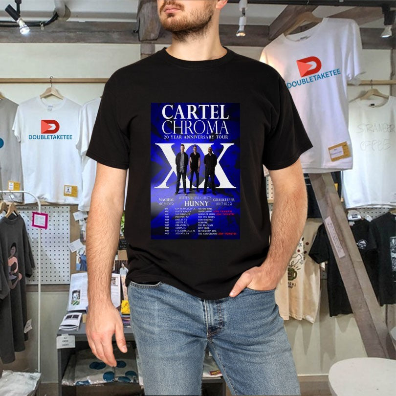 Official Cartel Chroma 20 Year Anniversary Tour 2025 Hunny Golakeeper Shirts