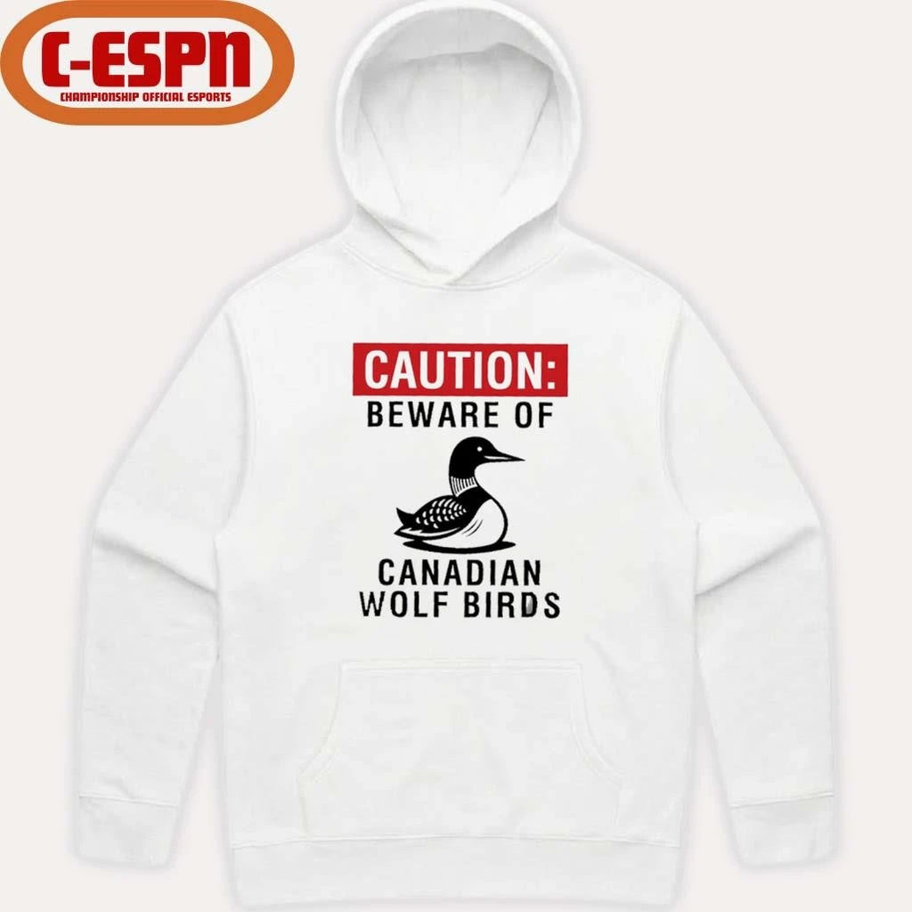 Official Caution Beware Of Canadian Wolf Birds Shirt